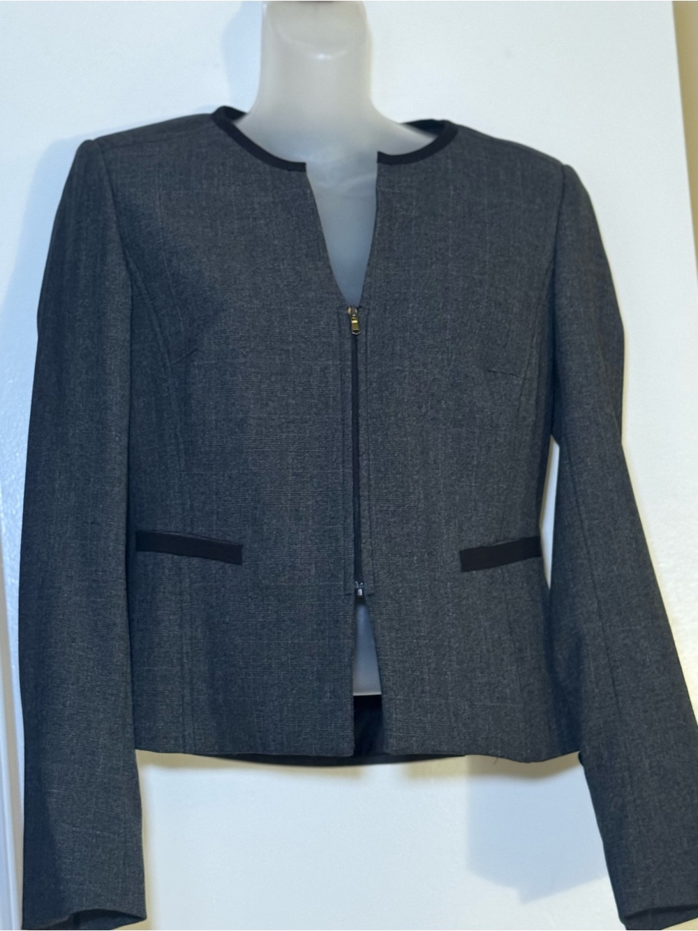 Sandro Ferrone Roma Grey Zippered Blazer Jacket